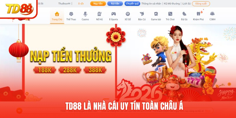 TD88 là nhà cái uy tín toàn châu Á